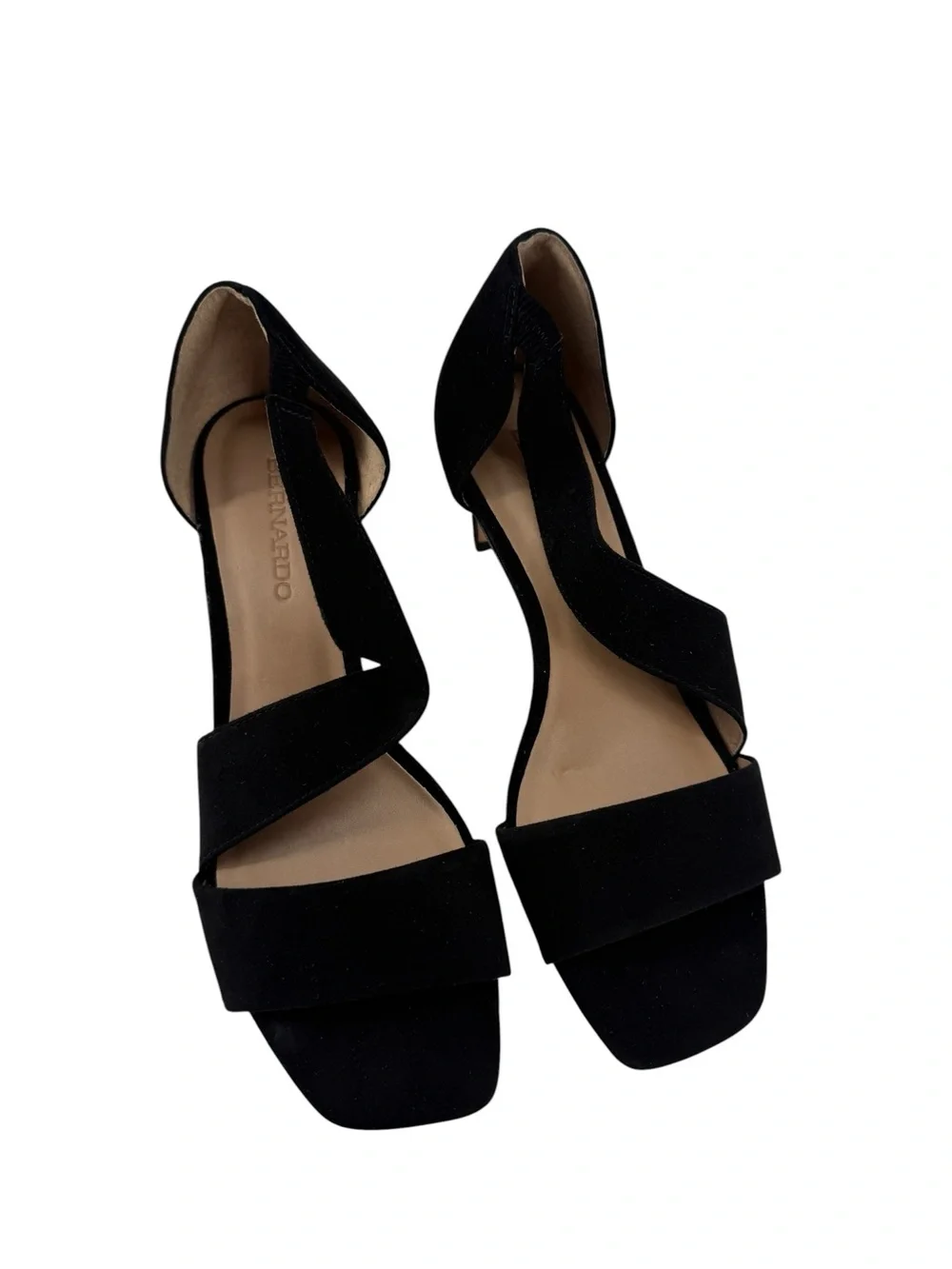 Bernardo Camille Heels in Black Kid Suede Leather Heel Anthropologie Women’s 7.5